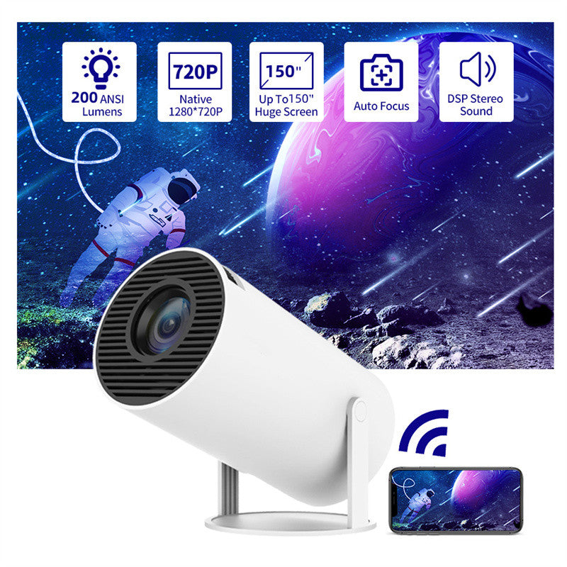 Portable Mini Home Projector — 180° Auto-Focus Smart Projector