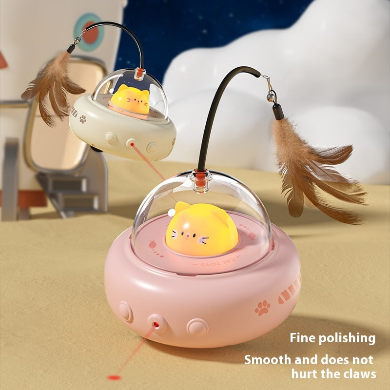 Smart Electric UFO Cat Teaser Toy — Interactive Feather Wand — view 6