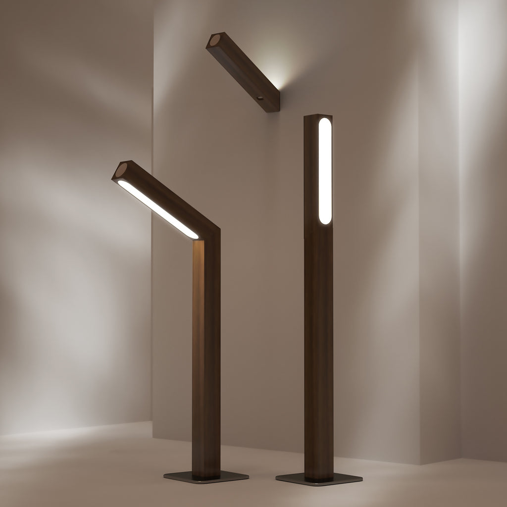 Minimalist LED Bedside Lamp — Warm Wooden Base | A.L.M