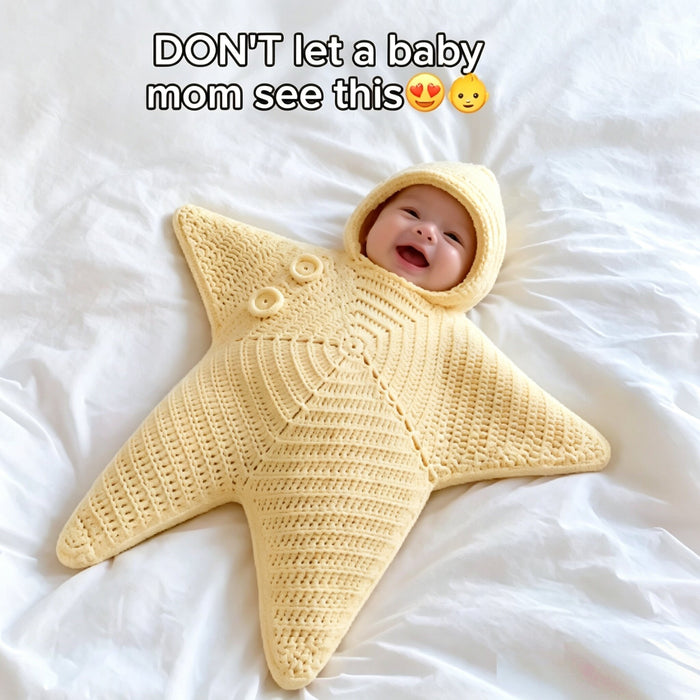 Crocheted Star-shaped Bodysuit Starfish Baby Sleeping Bag Newborn Baby Boy Girl Kids Cartoon