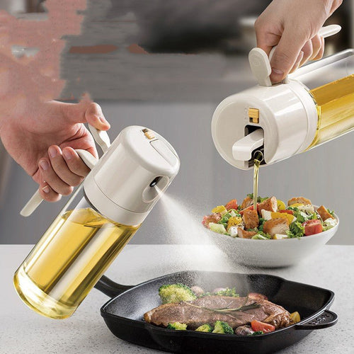 2 In 1 Oil Sprayer Bottle BBQ Cooking Oil Dispenser Olive Oil Pourers Sprayer Kitchen Baking Oil Mister Vinegar Bottle - A.L.M