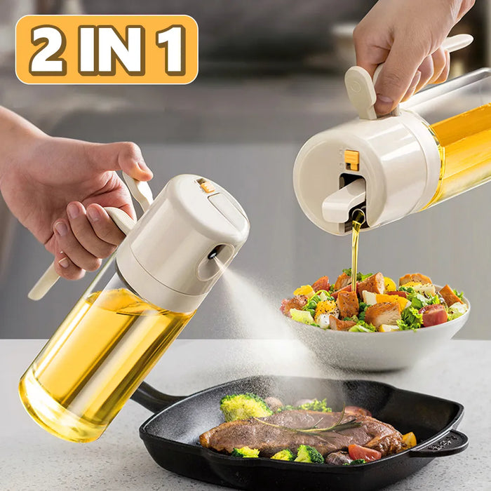 2 In 1 Oil Sprayer Bottle BBQ Cooking Oil Dispenser Olive Oil Pourers Sprayer Kitchen Baking