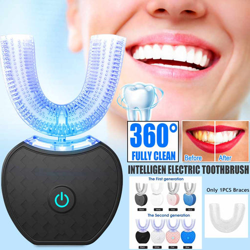 360° Intelligent U-Type Electric Toothbrush — Whitening USB Rechargeable - A.L.M