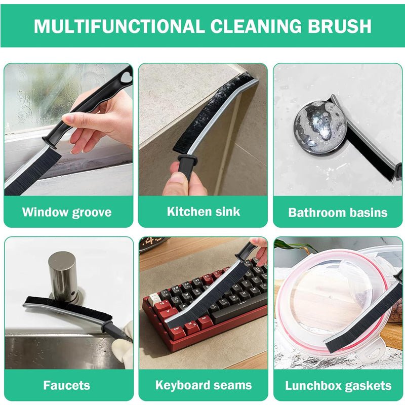 3pcs Crevice Cleaning Tool Window Groove Cleaning Brush Bathroom Gap Cleaning Brush Hard Bristle Crevice Cleaning Brush 9.3L X 5W X 0.8H - A.L.M