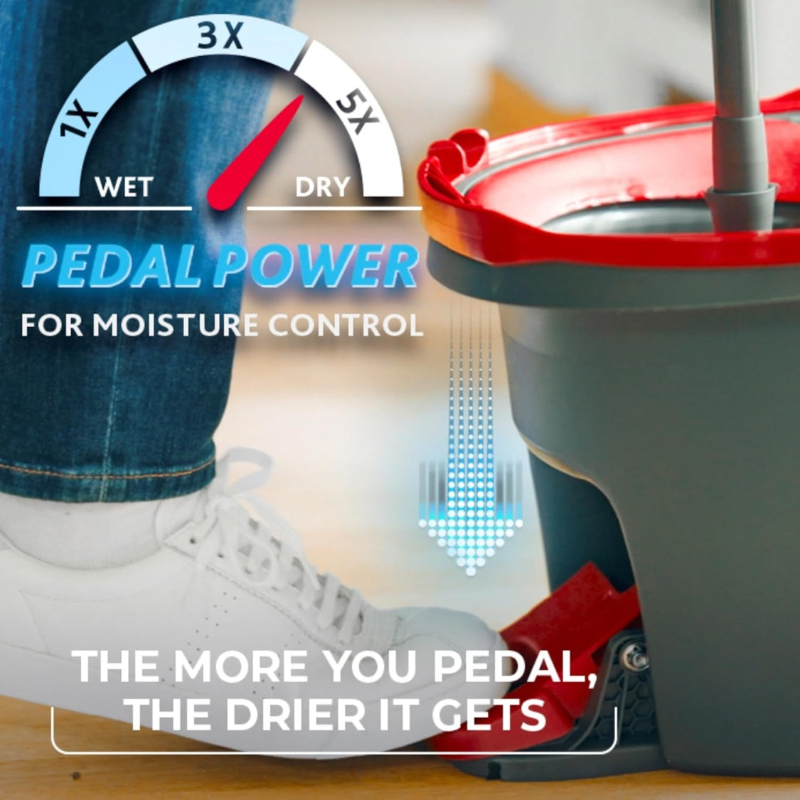 Microfiber spin mop and bucket with spin wringer — view 7