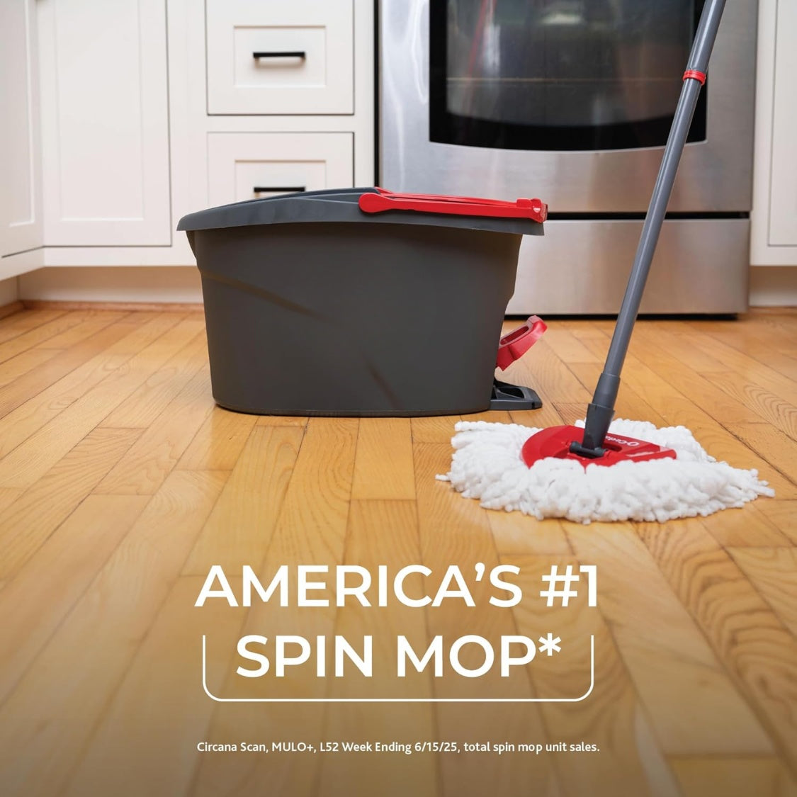 Microfiber spin mop and bucket with spin wringer — view 5