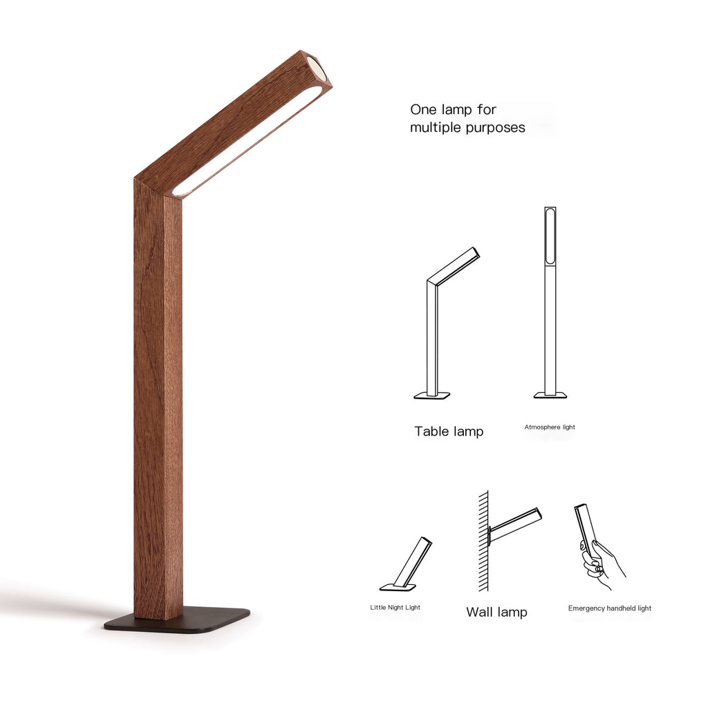 Minimalist LED Bedside Lamp — Warm Wooden Base | A.L.M
