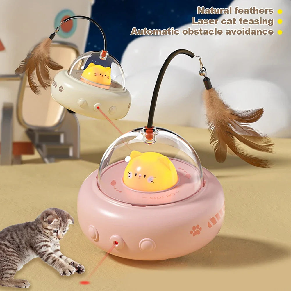 Smart Electric UFO Cat Teaser Toy — Interactive Feather Wand — view 5