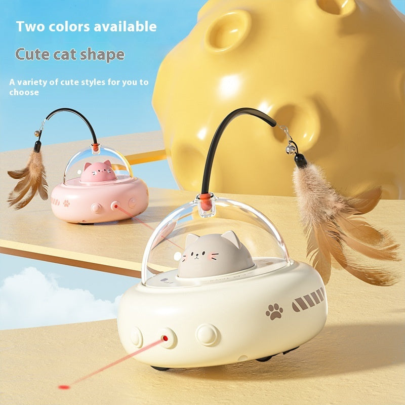 Smart Electric UFO Cat Teaser Toy — Interactive Feather Wand — view 2