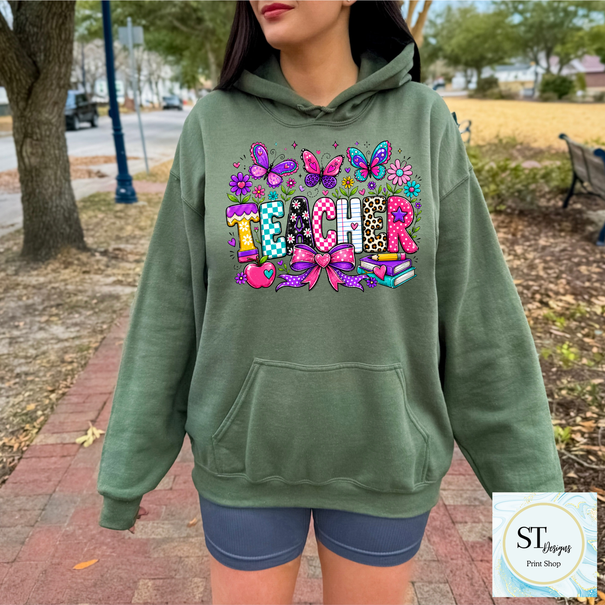 Colorful Butterfly Teacher Crewneck Sweatshirt | Cute Butterfly Floral Teacher Sweatshirt | Teacher Appreciation Gift | Back to School | Unisex S-5XL
