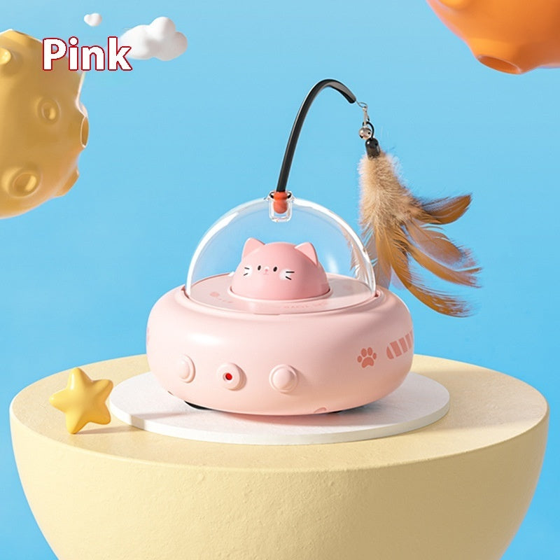 Smart Electric UFO Cat Teaser Toy — Interactive Feather Wand — view 4