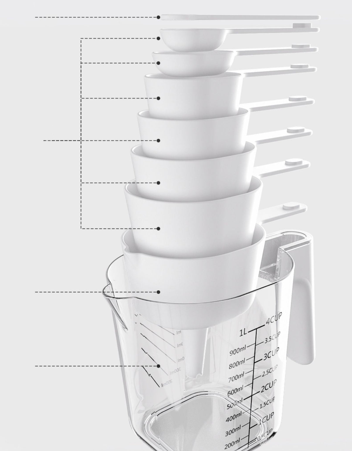 9-piece kitchen household baking tools with scale — view 4