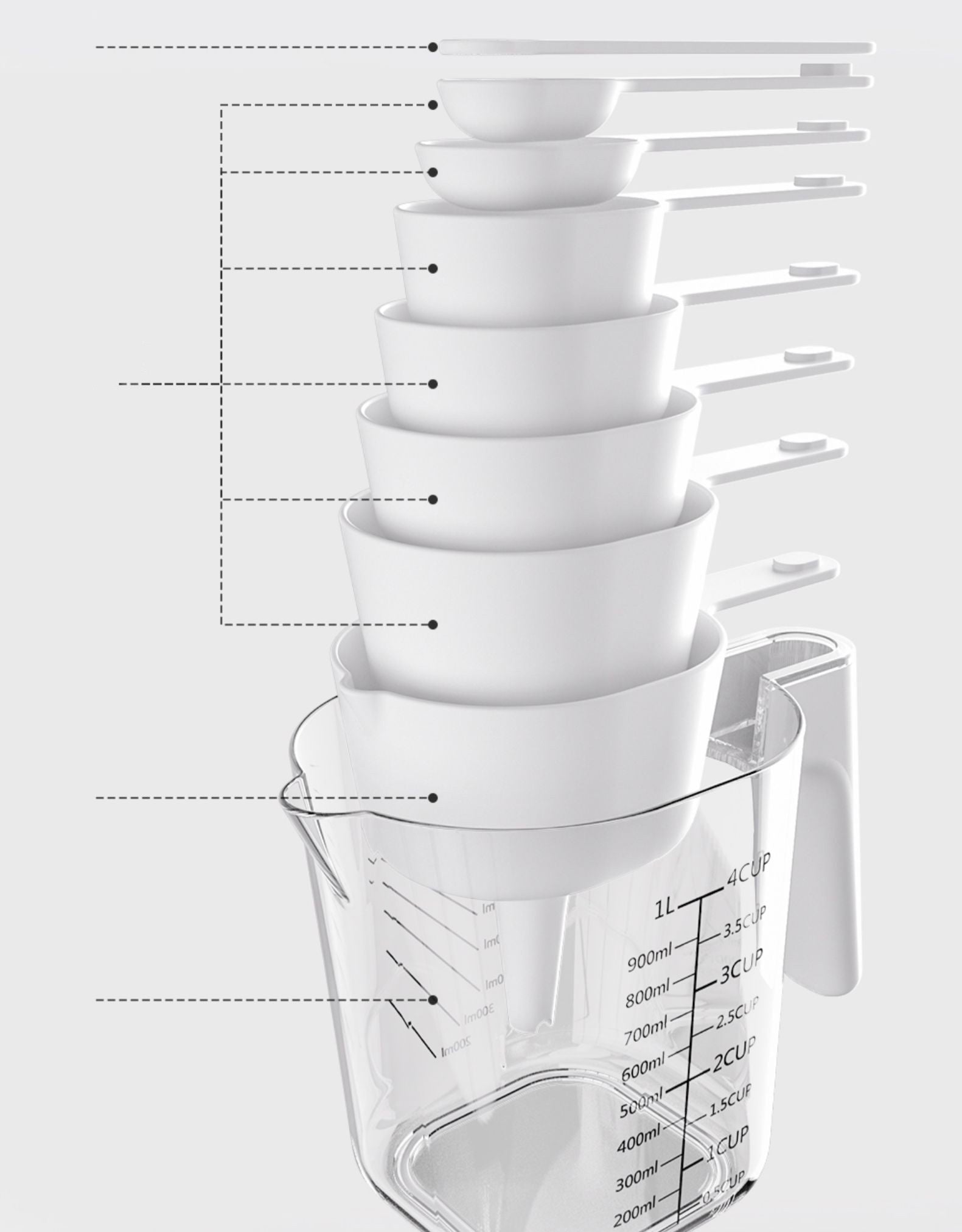 9-piece kitchen household baking tools with scale - A.L.M