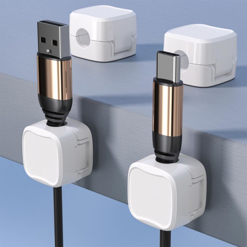 Adhesive Cable Clips — Under-Desk Cord Organiser - A.L.M