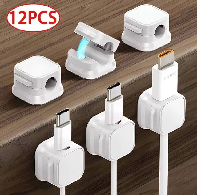 Adhesive Cable Clips — Under-Desk Cord Organiser - A.L.M