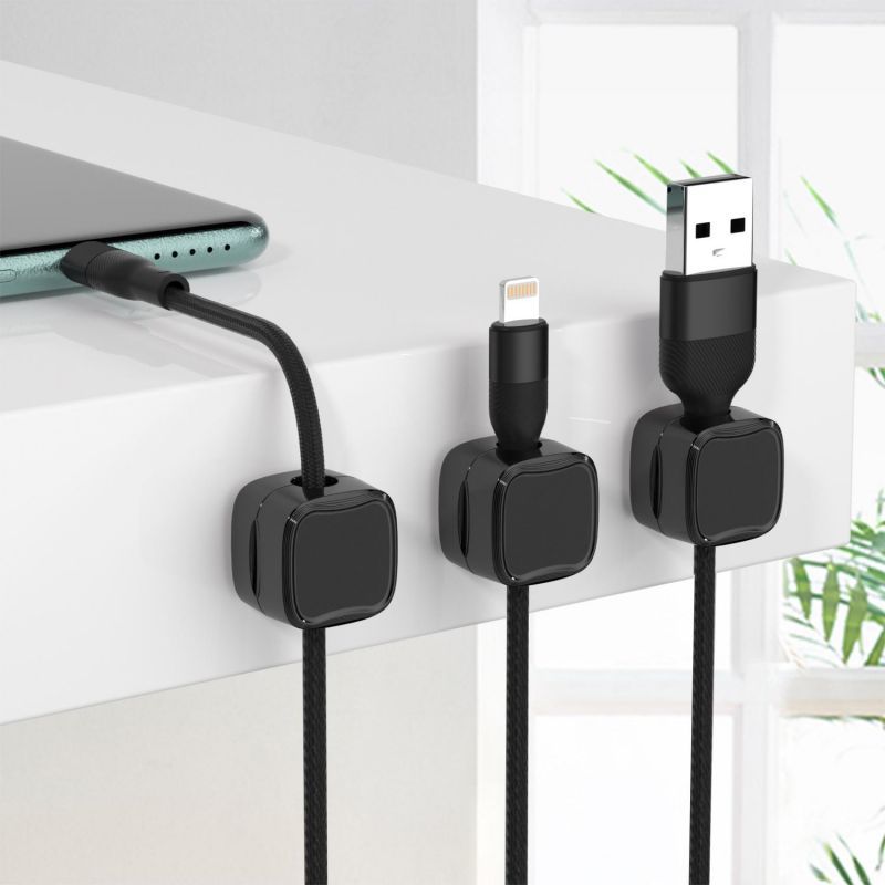 Adhesive Cable Clips — Under-Desk Cord Organiser - A.L.M