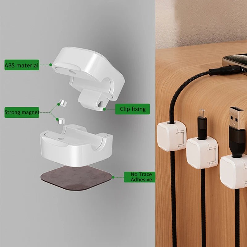 Adhesive Cable Clips — Under-Desk Cord Organiser - A.L.M