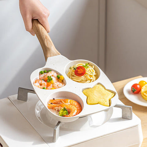 Medical Stone Breakfast Pot 4 Holes Creative Heart Egg Frying Pan