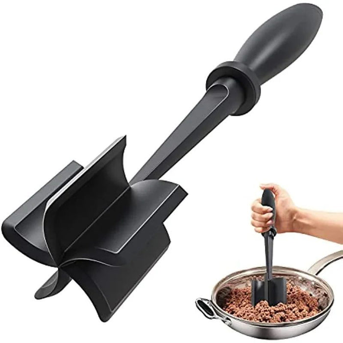 5-Blade Meat Chopper & Potato Masher — Non-Scratch Nylon