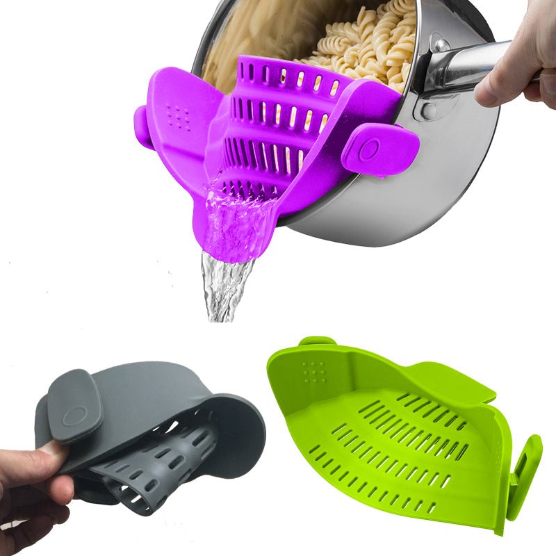 Clip-On Silicone Pan Strainer — Fits Most Pots - A.L.M