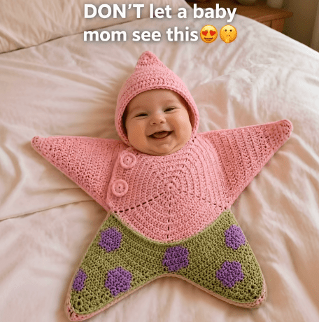Crocheted Star-shaped Bodysuit Starfish Baby Sleeping Bag Newborn Baby Boy Girl Kids Cartoon Hooded Romper Jumpsuit Bodysuit Clothes Outfits Long Sleeve Playsuit Toddler One Piece Outfit - A.L.M