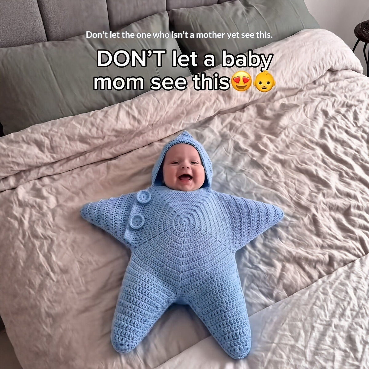 Crocheted Star-shaped Bodysuit Starfish Baby Sleeping Bag Newborn Baby Boy Girl Kids Cartoon Hooded Romper Jumpsuit Bodysuit Clothes Outfits Long Sleeve Playsuit Toddler One Piece Outfit - A.L.M