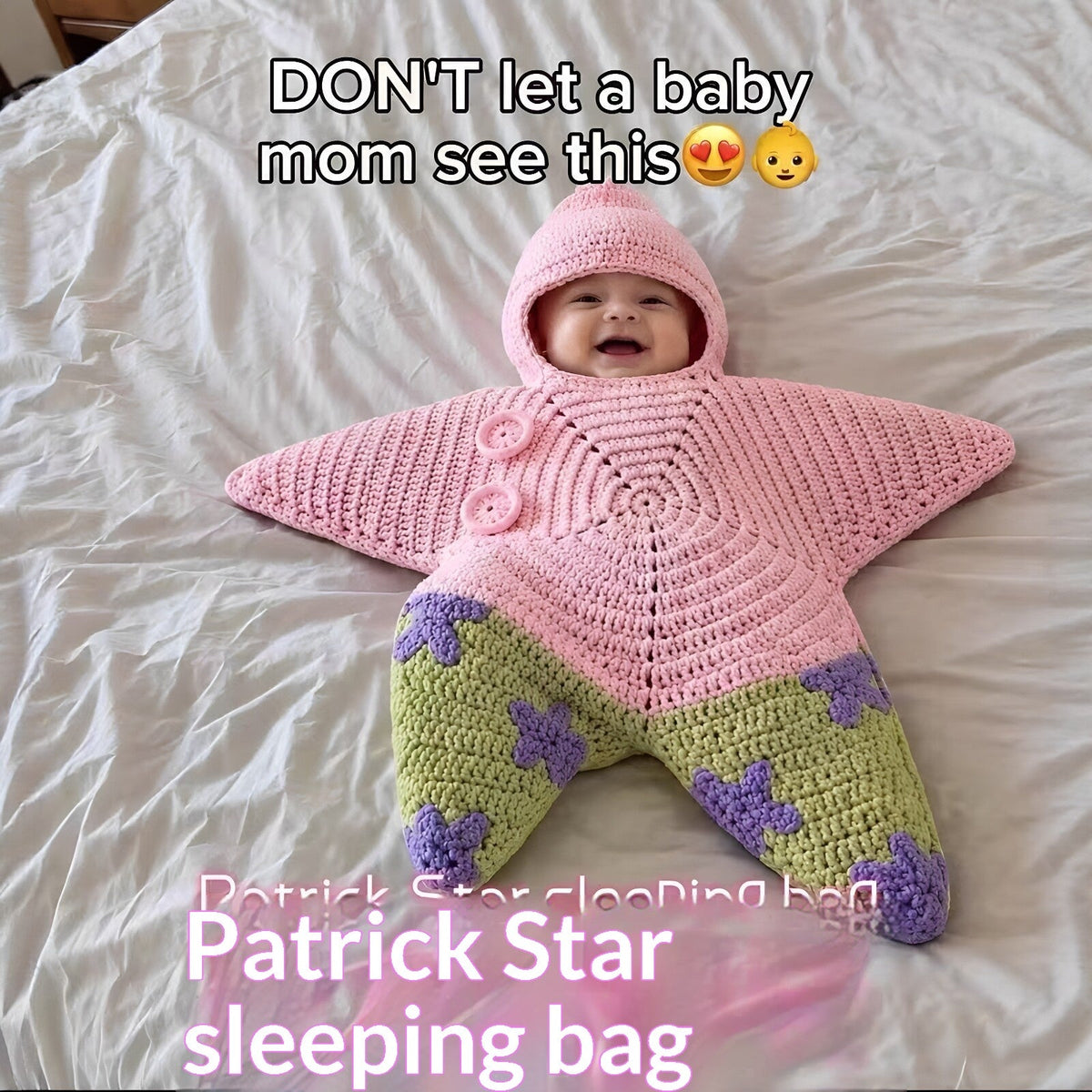 Crocheted Star-shaped Bodysuit Starfish Baby Sleeping Bag Newborn Baby Boy Girl Kids Cartoon Hooded Romper Jumpsuit Bodysuit Clothes Outfits Long Sleeve Playsuit Toddler One Piece Outfit - A.L.M