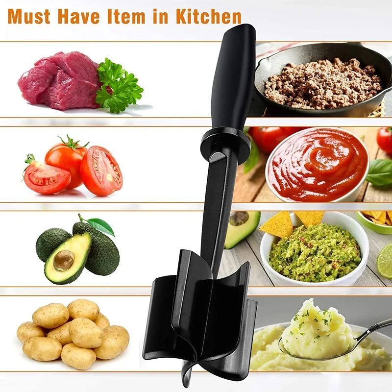5-Blade Meat Chopper & Potato Masher — Non-Scratch Nylon — view 4