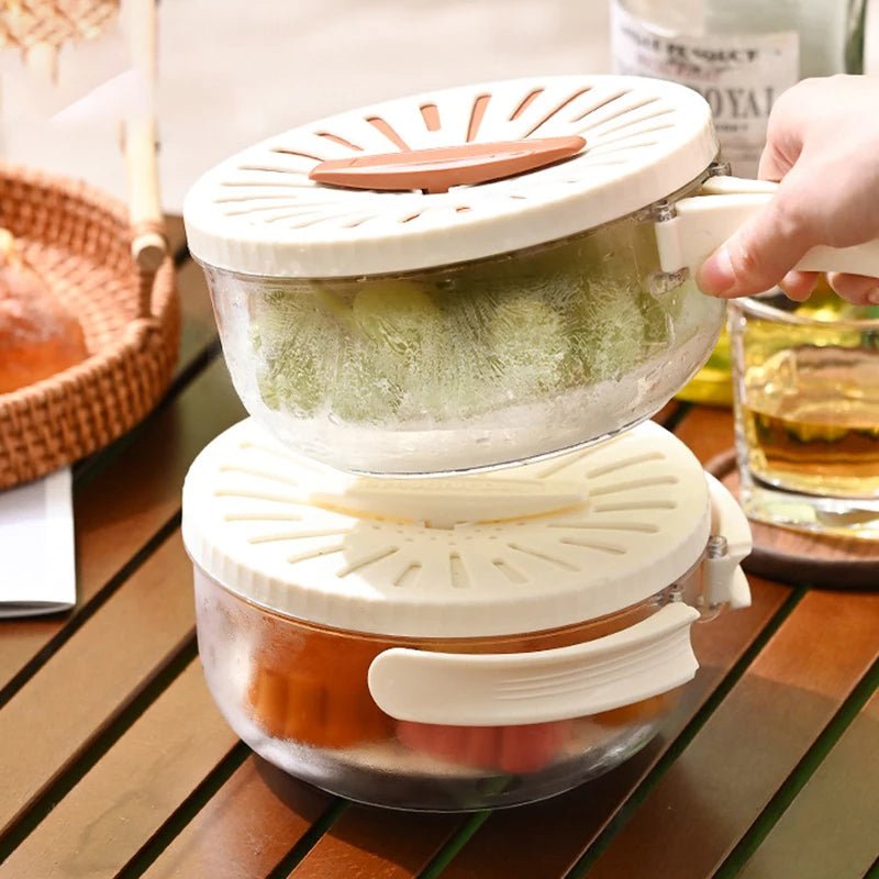 Fruit Drain Basket — Colander, Lid & Folding Handle - A.L.M