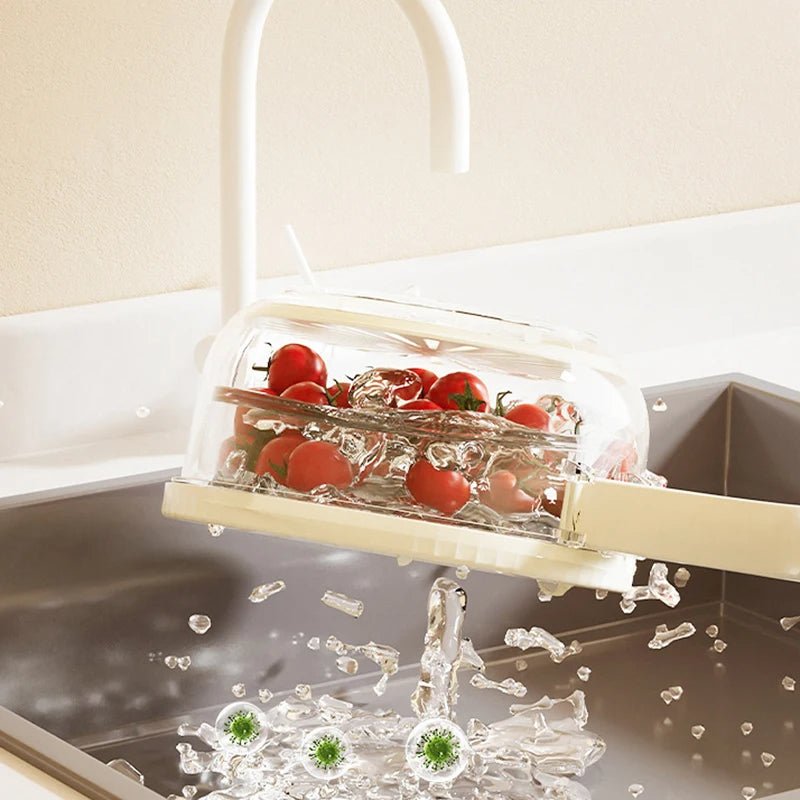 Fruit Drain Basket — Colander, Lid & Folding Handle - A.L.M