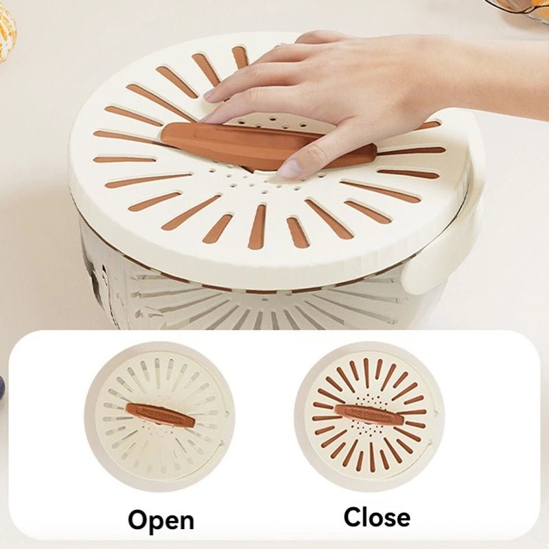Fruit Drain Basket — Colander, Lid & Folding Handle - A.L.M