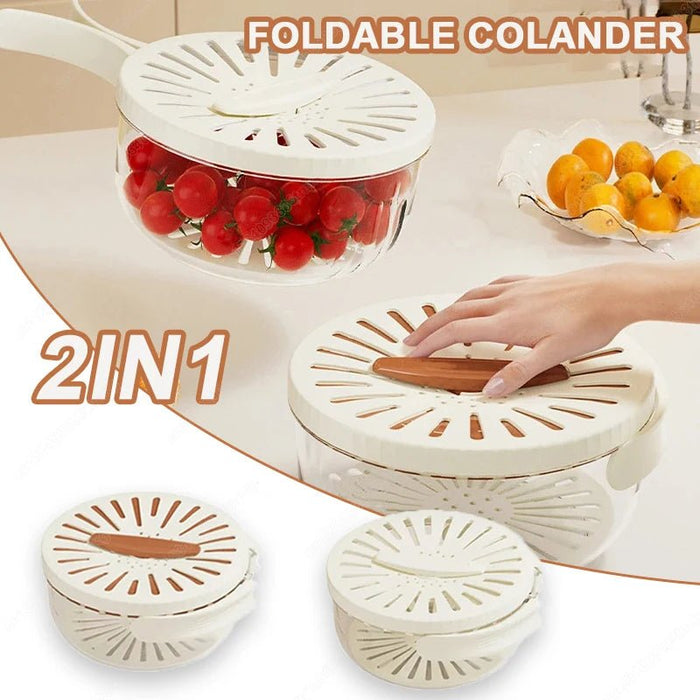 Fruit Drain Basket — Colander, Lid & Folding Handle - A.L.M