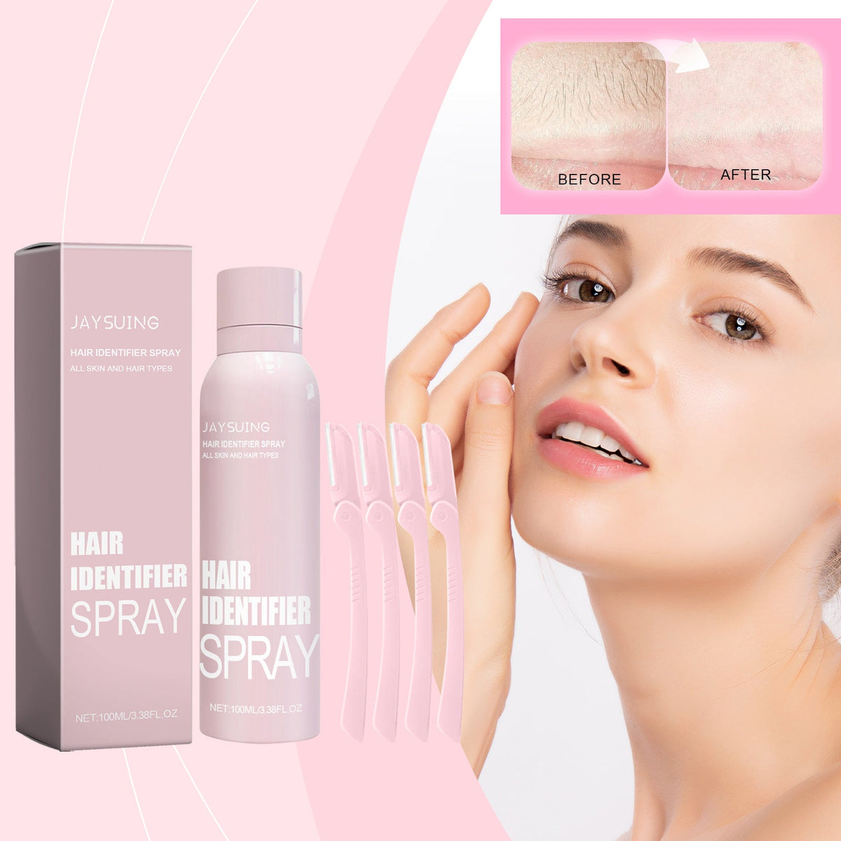 Hair Identifier Spray Set For Face Shaving Moisturizing Dermaplaner Spray For Face Shaving Skin Care - A.L.M