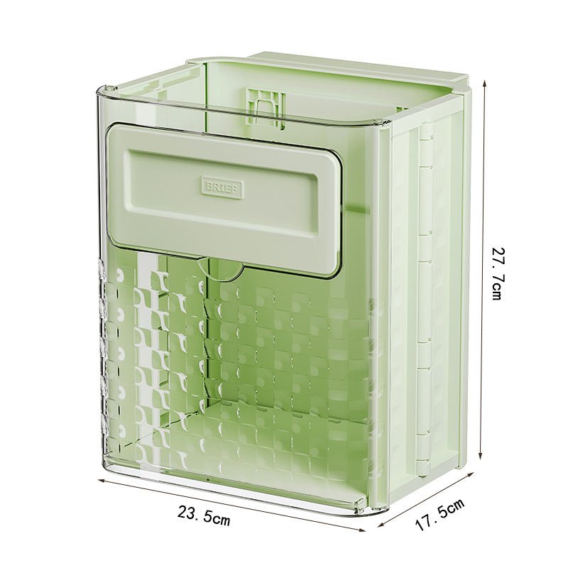 Household Kitchen Folding Trash Can Wall Hanging Punch-free Trash Can - A.L.M
