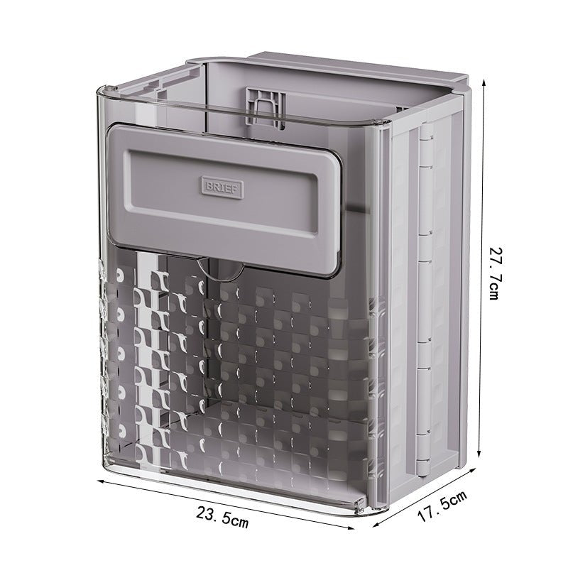Household Kitchen Folding Trash Can Wall Hanging Punch-free Trash Can - A.L.M