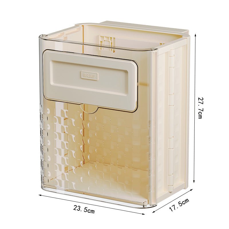 Household Kitchen Folding Trash Can Wall Hanging Punch-free Trash Can - A.L.M