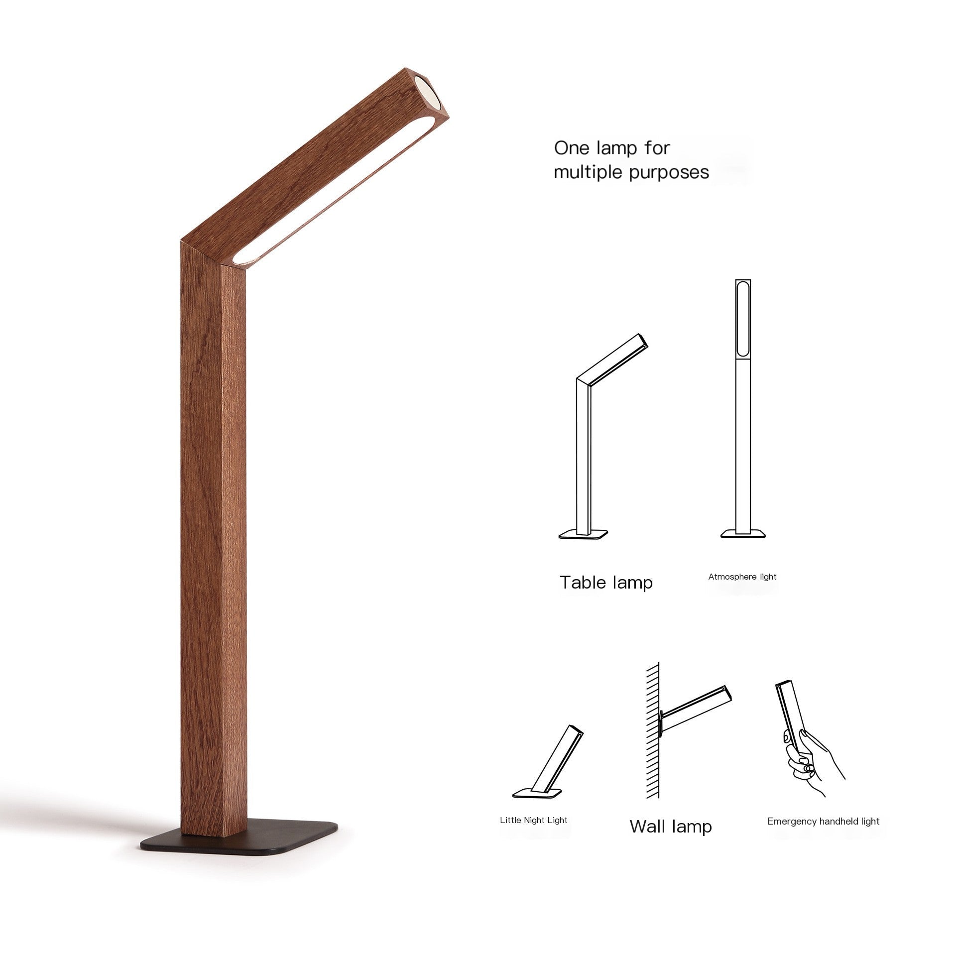 Minimalist LED Bedside Lamp — Warm Wooden Base | A.L.M - A.L.M