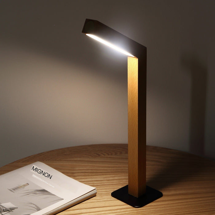 Minimalist LED Bedside Lamp — Warm Wooden Base | A.L.M - A.L.M