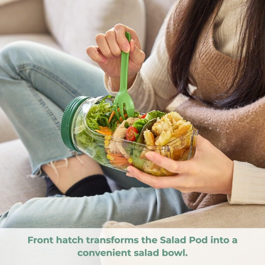 Salad Storage Container with Dressing Pod - A.L.M