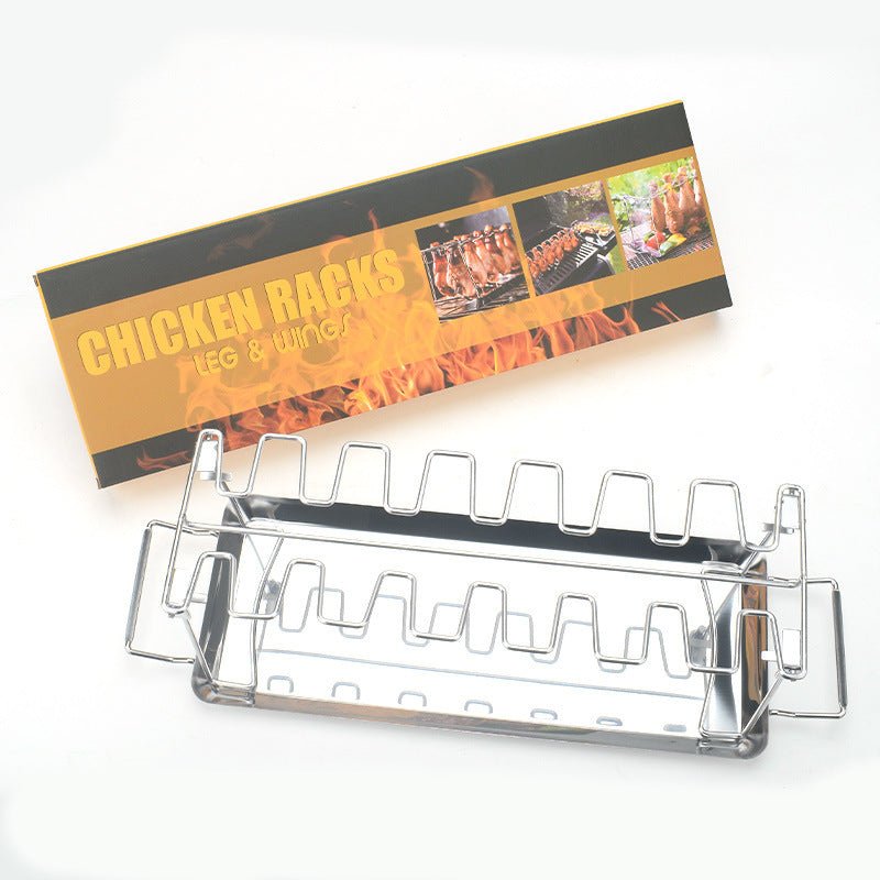 Stainless Steel Chicken Leg Rack — Foldable BBQ Barbecue Tool Set - A.L.M