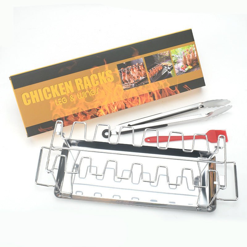 Stainless Steel Chicken Leg Rack — Foldable BBQ Barbecue Tool Set - A.L.M
