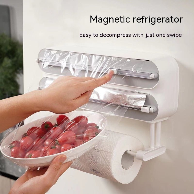 Wall-mounted Plastic Wrap Cutter Household Punch-free - A.L.M